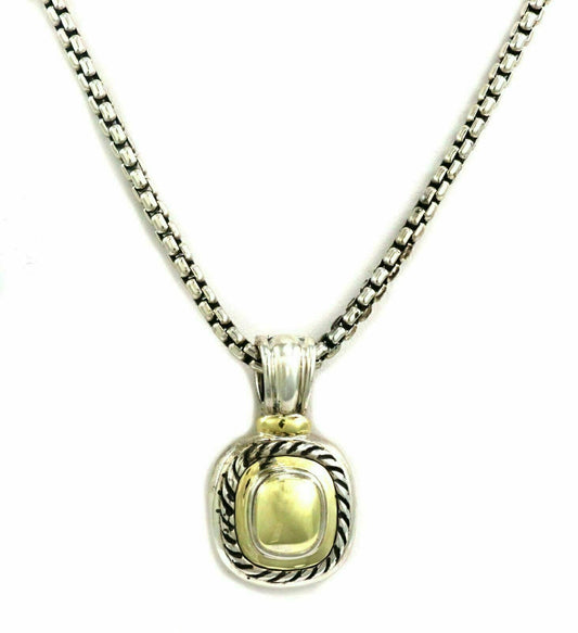 David Yurman Albion Sterling Silver 14k Yellow Gold Pendant Necklace