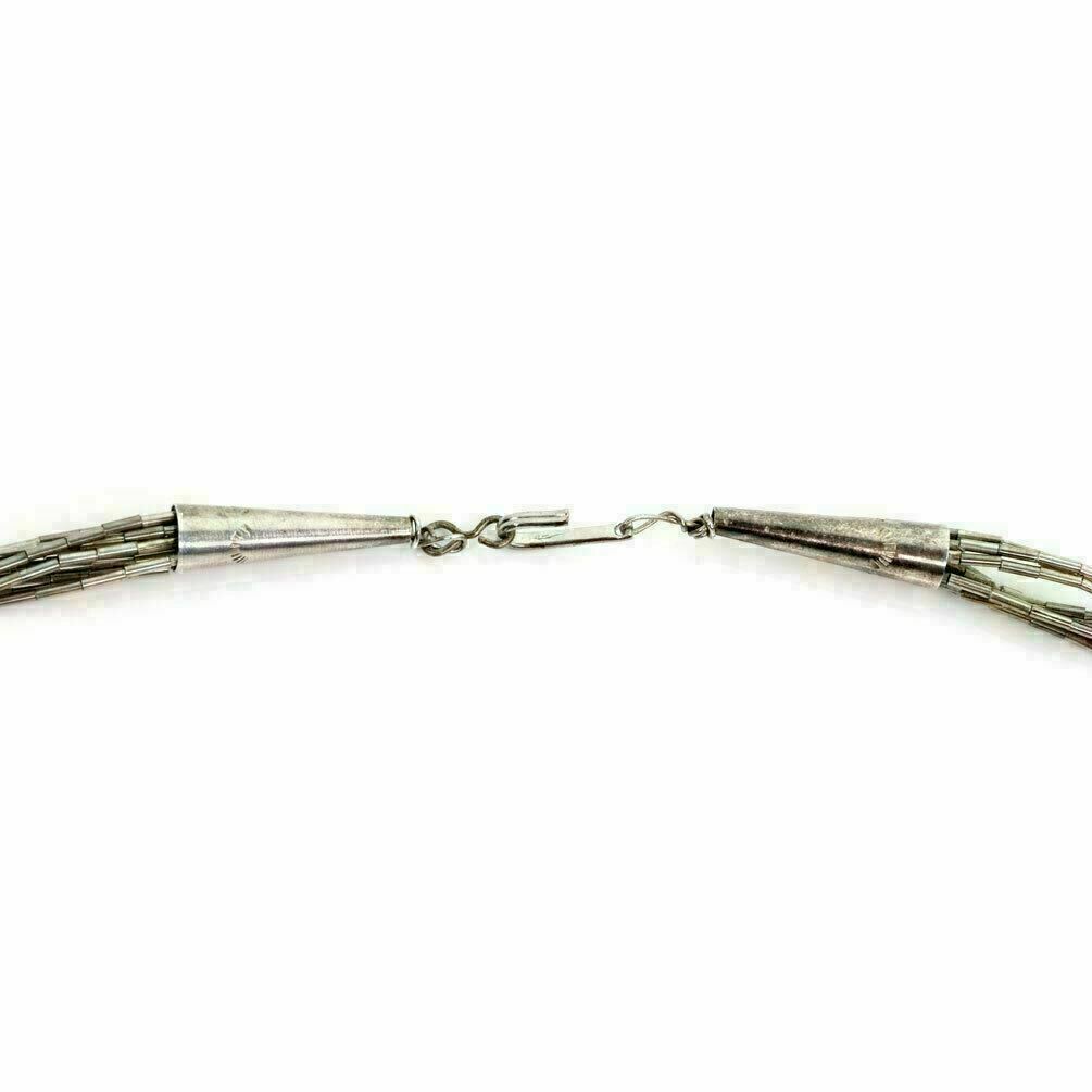 Sterling Silver Multi-Strand Mother of Pearl Fetish Bird Necklace