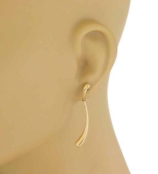 Tiffany & Co. Peretti 18k Yellow Gold Long Slim Teardrop Dangle Earrings