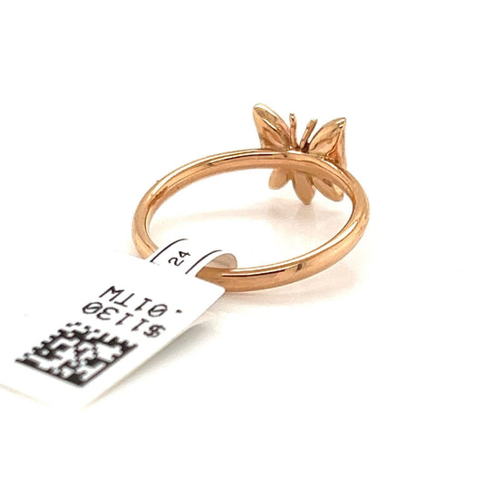 Kabana 14k Rose Gold Diamond MOP Butterfly Ring - Size 6.5