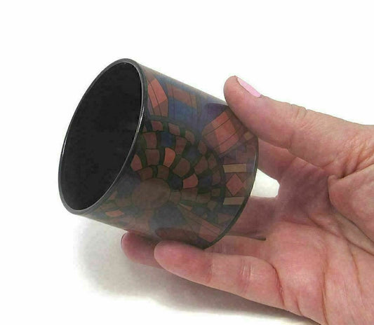 Hermès Rubans de Cheval Abstract Mosaic PVD Wide Enamel Bangle Bracelet