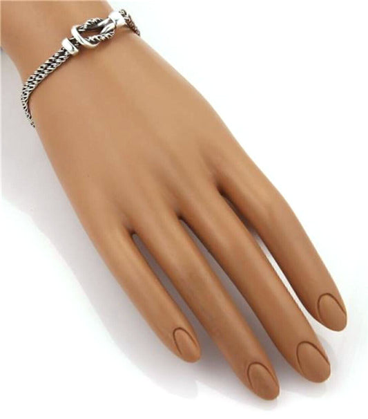 Tiffany & Co. Sterling Silver Sailor Knot Double Woven Chain Bracelet