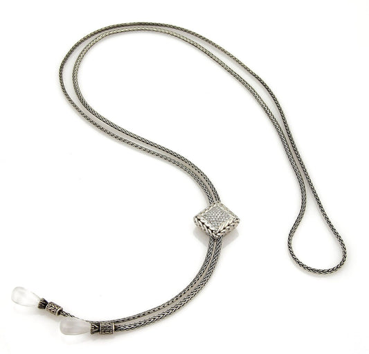 John Hardy Diamond Clear Quartz Sterling Silver & 18k Tassel Pendant Necklace