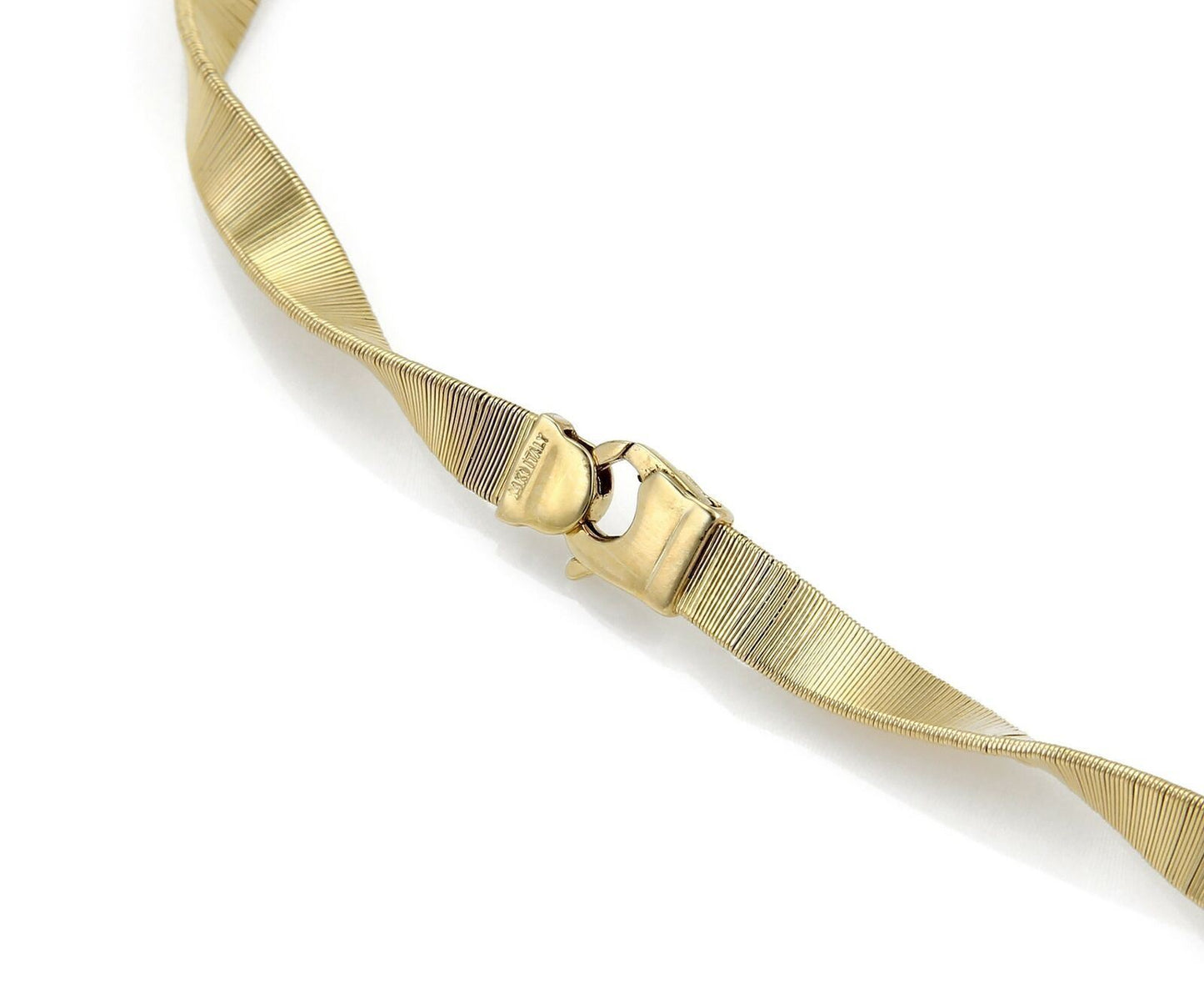 Wide Fancy Twisted 14k Yellow Gold Necklace
