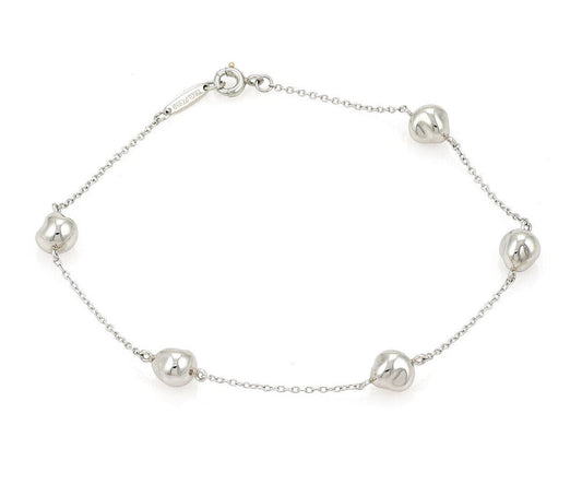Tiffany & Co. Peretti Platinum Five Nugget Charm Bracelet