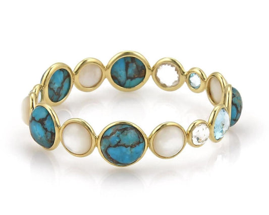 Ippolita Rock Candy Gemstone 18k Yellow Gold Bangle Bracelet
