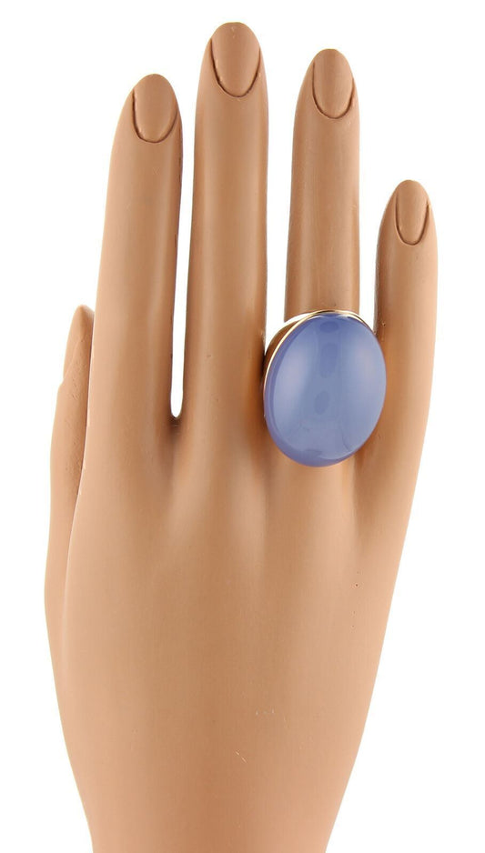 Roberto Coin 18k Rose Gold Chalcedony Dome Ring - Size 7