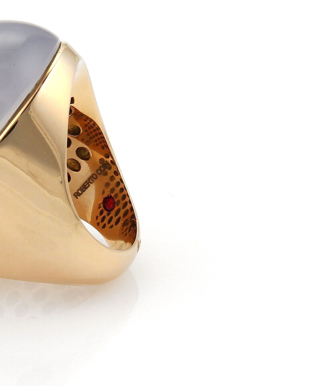 Roberto Coin 18k Rose Gold Chalcedony Dome Ring - Size 7