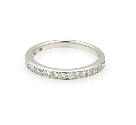 Hearts on Fire 0.40ct Diamond Wedding Band Ring in 18k White Gold - Size 6.5