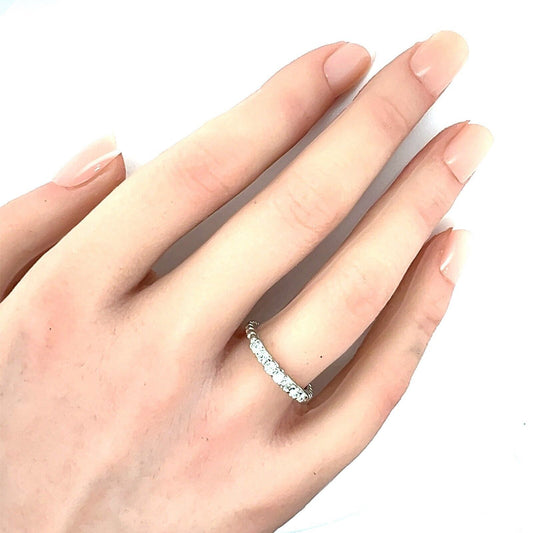 Scott Kay Diamond Platinum Stack Wedding Band Ring Size 5.5