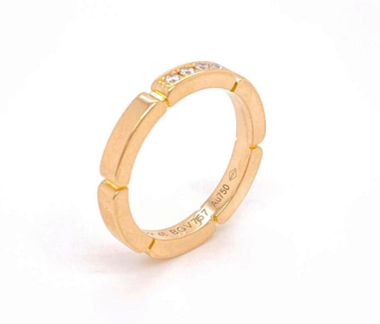 Cartier Maillon Panthere Diamond 18k Rose Gold Ring w/Cert - Size 4.5