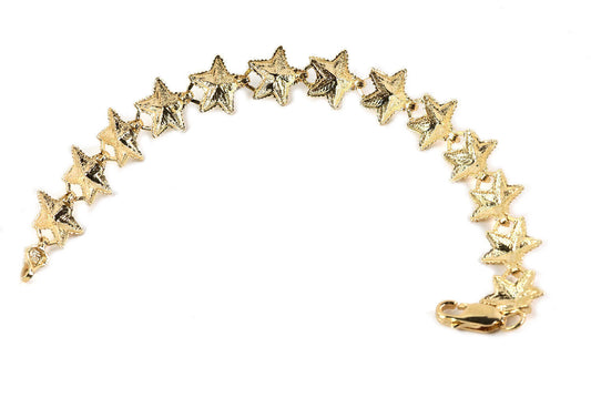 All Around Starfish 14k Yellow Gold Cut Design Link Bracelet