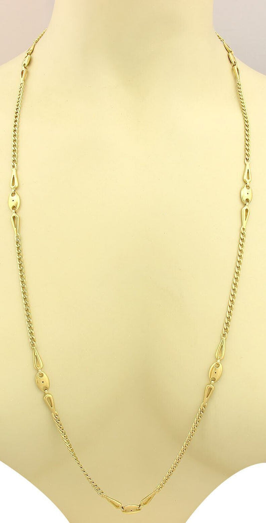 A. Maffucci 18k Yellow Gold Curb Link 32" Long Chain Necklace