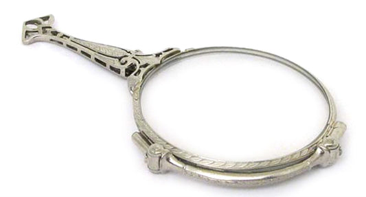 Art Deco Tiffany & Co. Platinum Folding Lorgnette Magnify Glasses