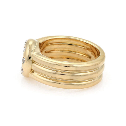 Chopard Happy Diamond 18k Yellow Gold Diamond Bezel Band Ring - Size 7