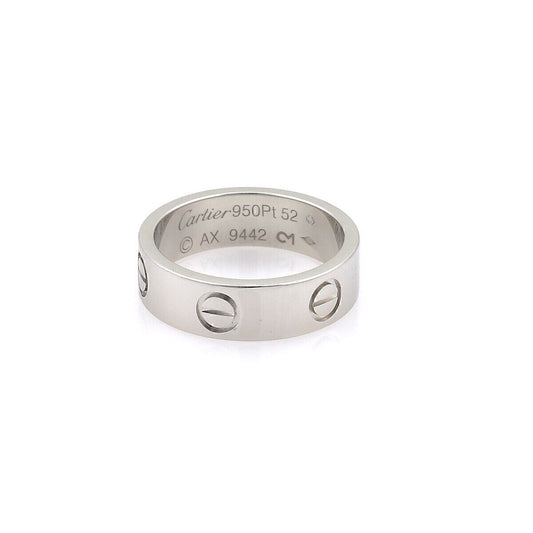 Cartier Love Platinum 5.5mm Band Ring - Size 6