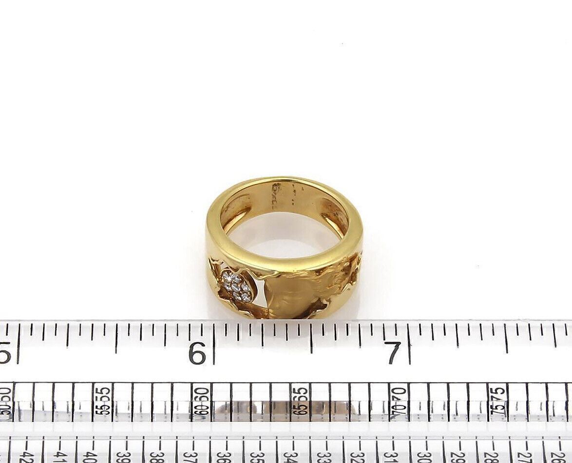 Carrera y Carrera Diamond 18k Yellow Gold Woman Face Band Ring - Size 6.5
