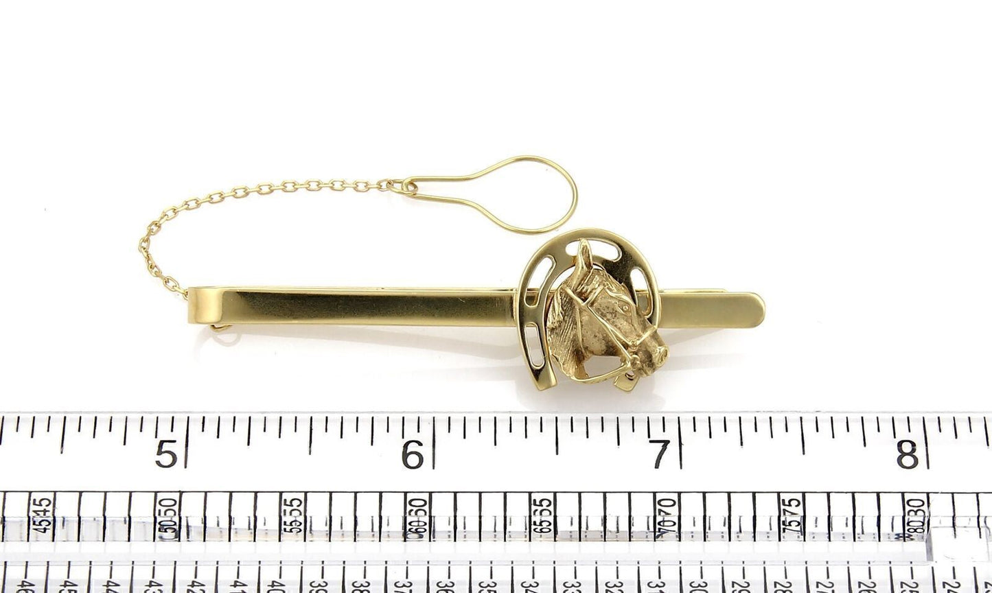 Carrera y Carrera Horse Shoe & Horse 18k Yellow Gold Tie Clip