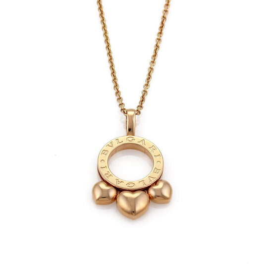 Bvlgari Allegra 18K Rose Gold Slide Hearts Pendant Necklace