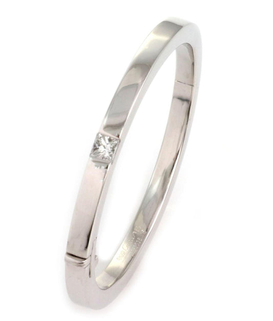 Cartier Tank Princess Cut Diamond 18k White Gold Bangle - Size 16