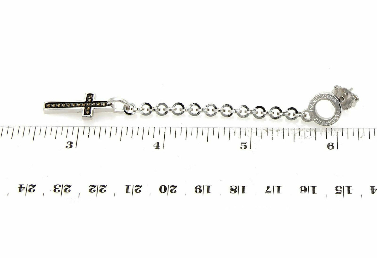 Pianegonda Citrine Sterling Silver Cross & Chain Long Drop Dangle Earrings