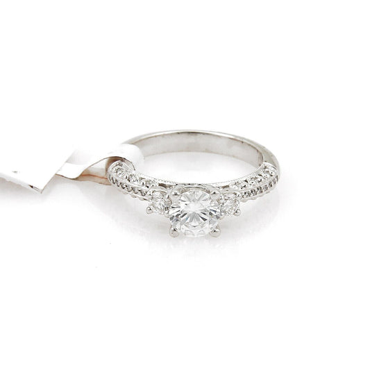 Tacori Diamond Platinum Mounting ONLY Milgrain Ring - Size 6