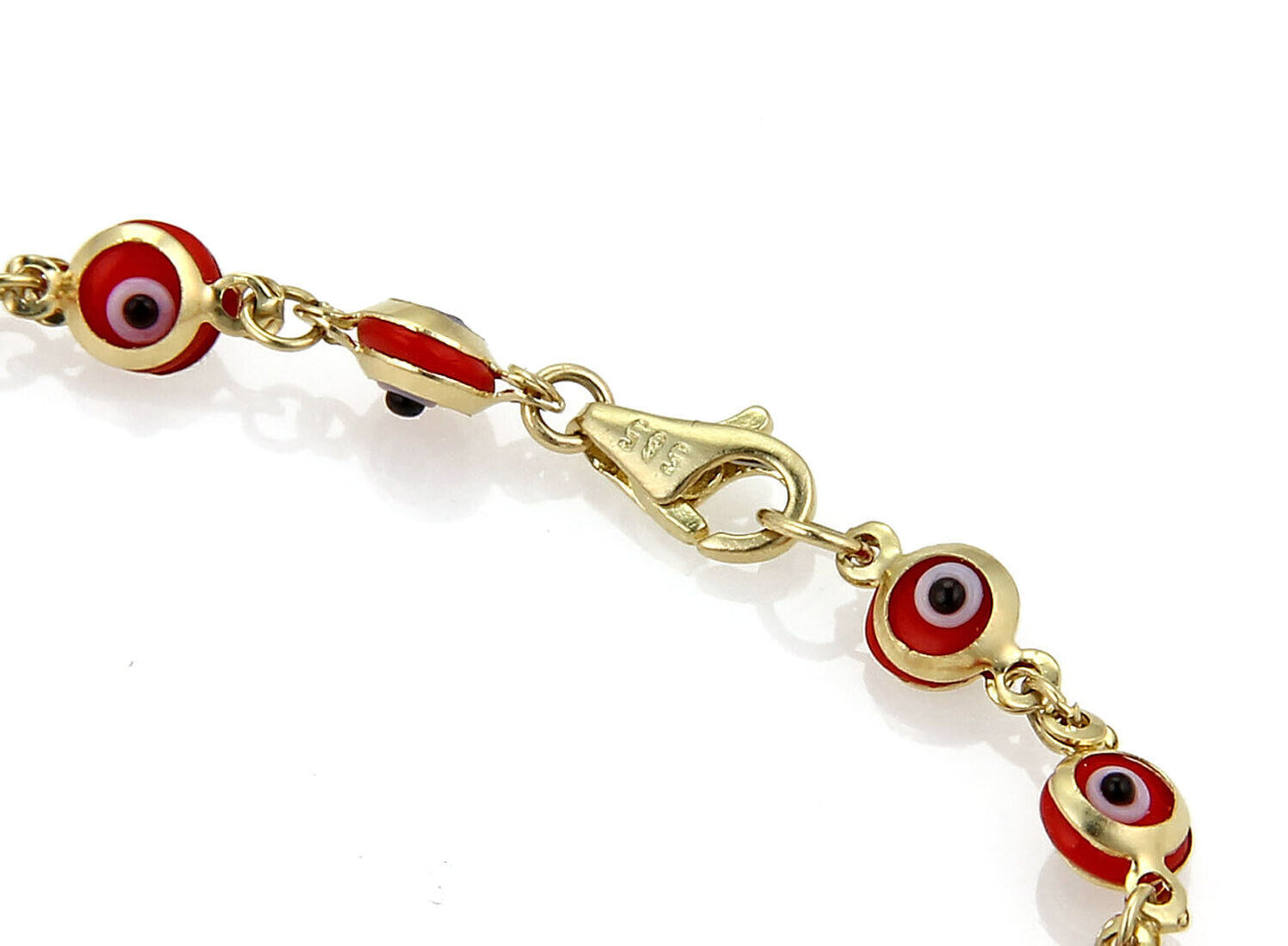 Evil Eye Enamel 14k Yellow Gold Bracelet