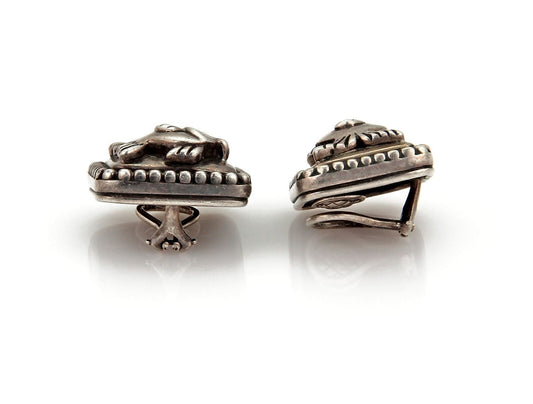 Kieselstein-Cord Sterling Silver Fish Rectangular Shape Clip On Earrings