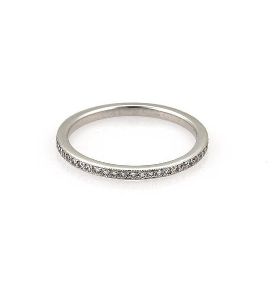 Tacori Diamond 18k White Gold 1.5mm Band Ring - Size 6.5
