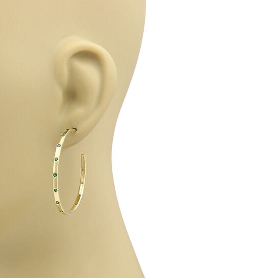 Ippolita Glamazon Stardust Tsavorite 18k Gold Hoop Earrings