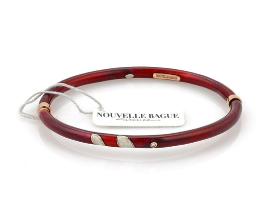 Nouvelle Bague Red White Enamel 18k Gold & Sterling Bracelet