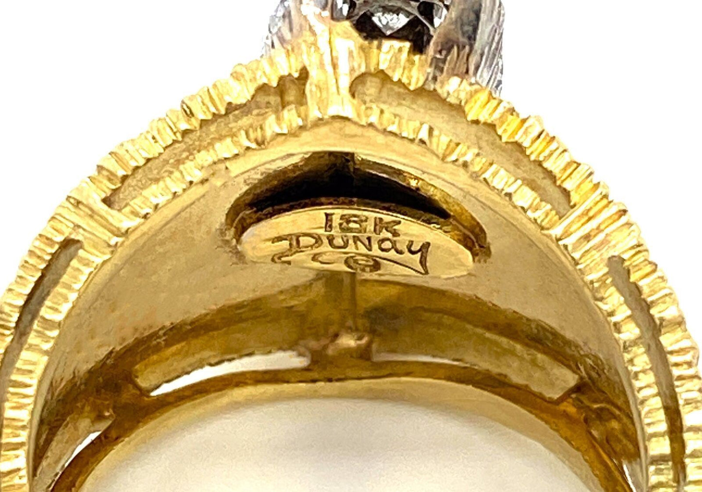 Henry Dunay Diamond 18k Gold Textured Band Ring - Size 6