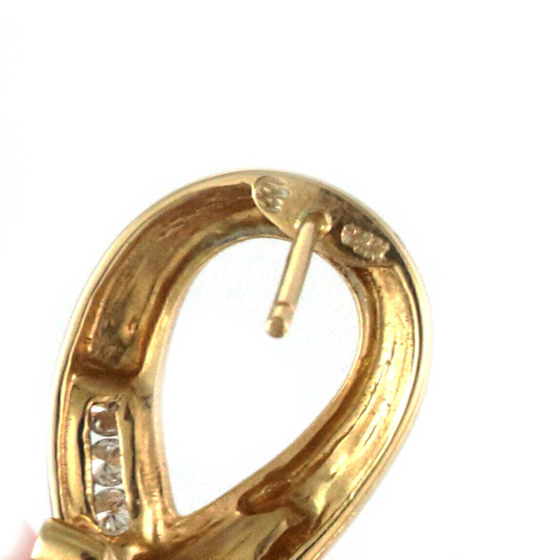 Diamond & Opal 14k Yellow Gold Ribbon Loop Post Clip Earrings