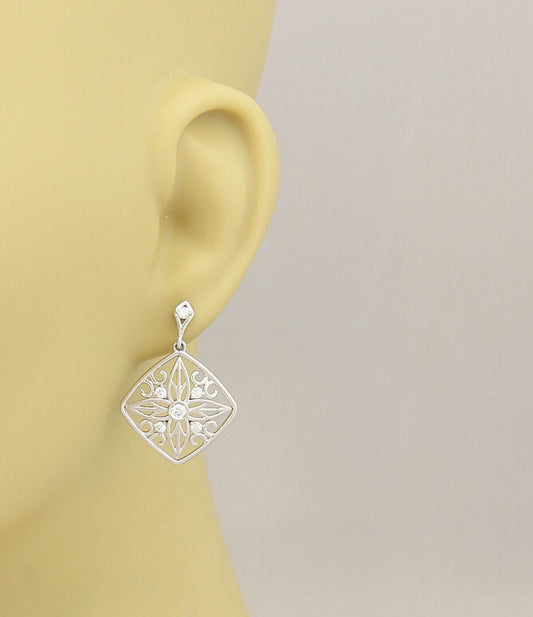 Hearts on Fire Diamond Potpourri 18k White Gold Dangle Earrings