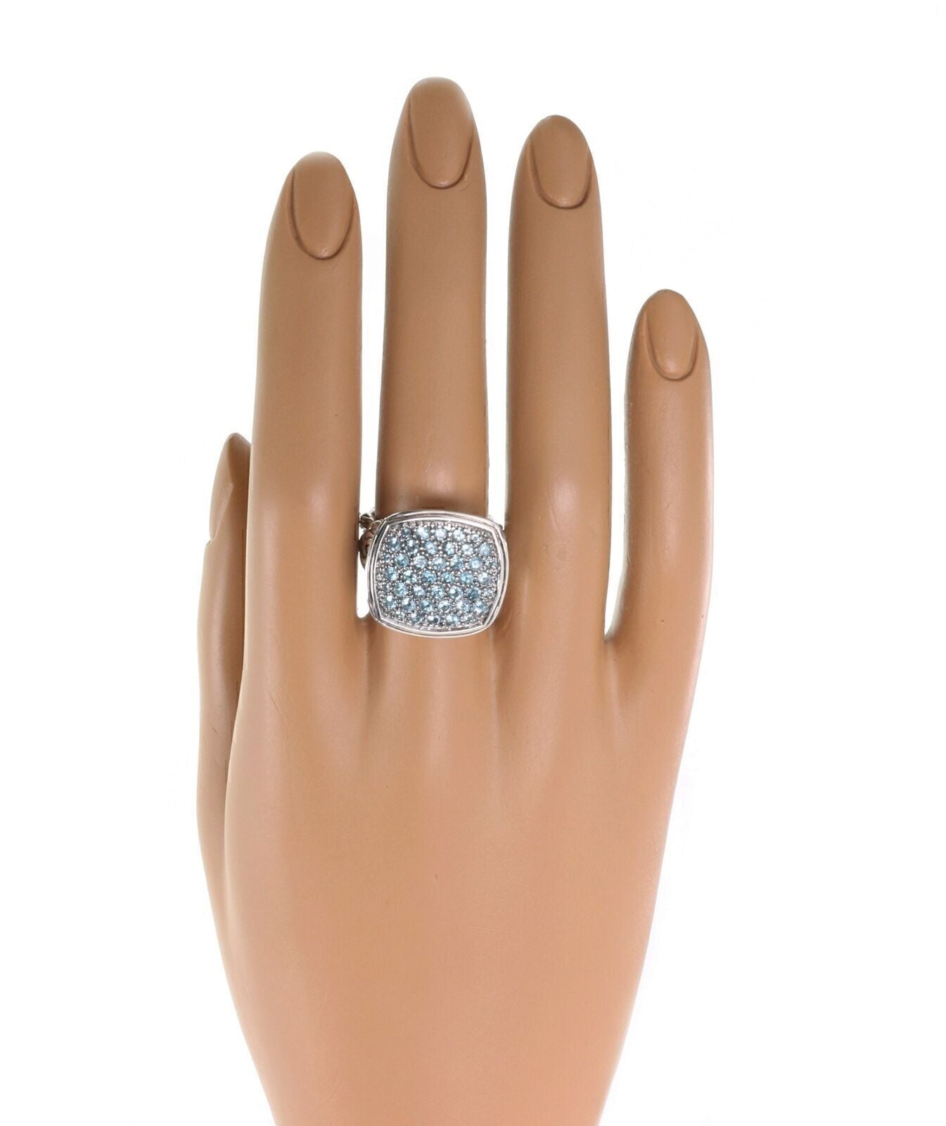 John Hardy Classic Chain Blue Topaz Sterling Silver Ring - Size 7