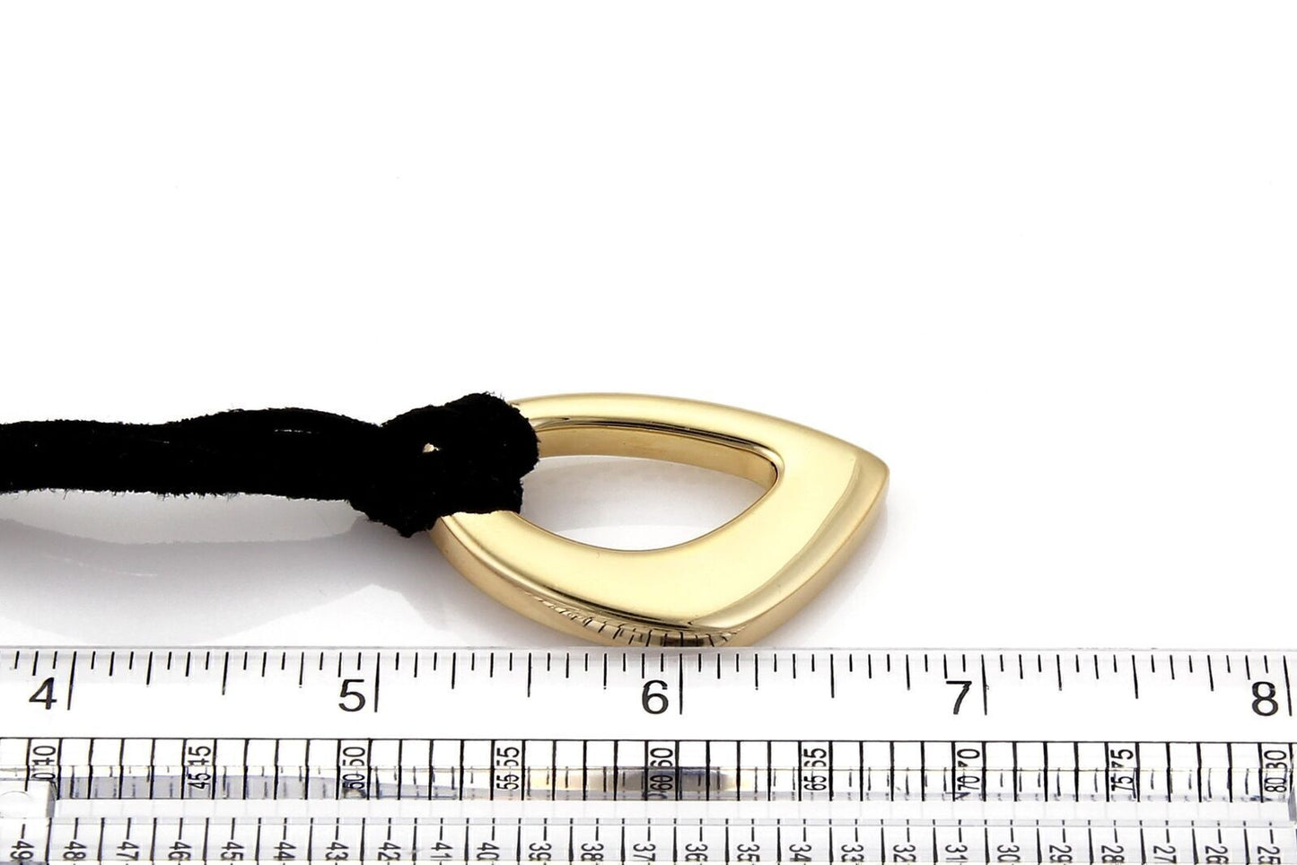 Open 18k Yellow Gold Pendant & Suede Cord Necklace