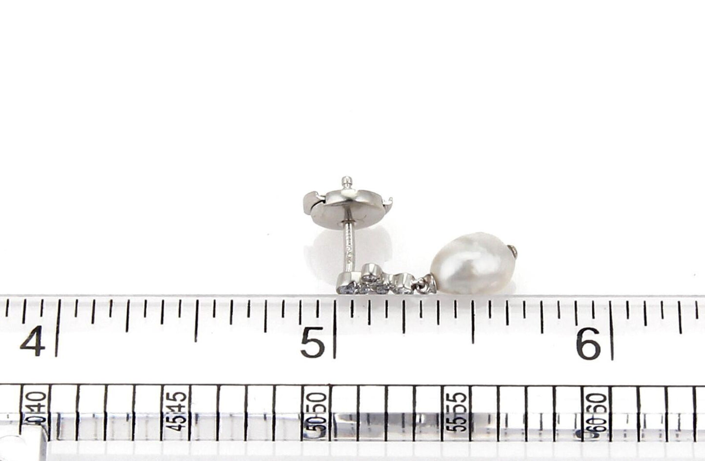 Tiffany & Co. Fleur Diamond Keshi Pearls Platinum Dangle Earrings