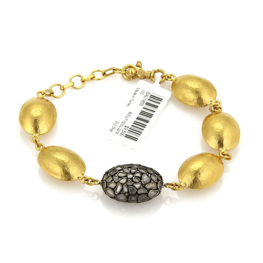 Gurhan Pastiche Sliced Diamond 24k Gold & Sterling Bead Bracelet