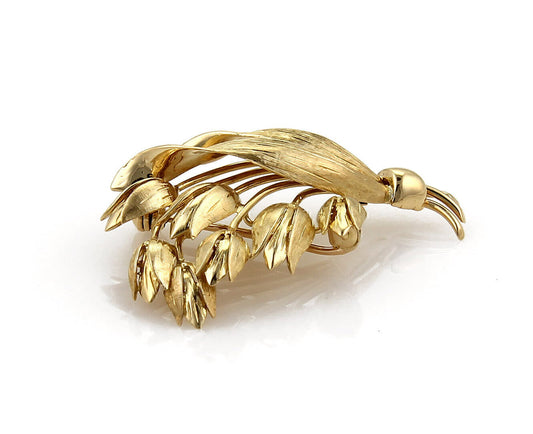 Tiffany & Co. Tulip Flowers Bouquet 18k Yellow Gold Brooch Pin