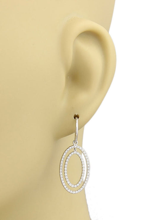 Tiffany & Co. Diamond Metro Oval 18k White Gold Earrings