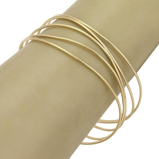 Tiffany & Co. Peretti 18k Yellow Gold 5 Rows Wire Wave Bangle Bracelet