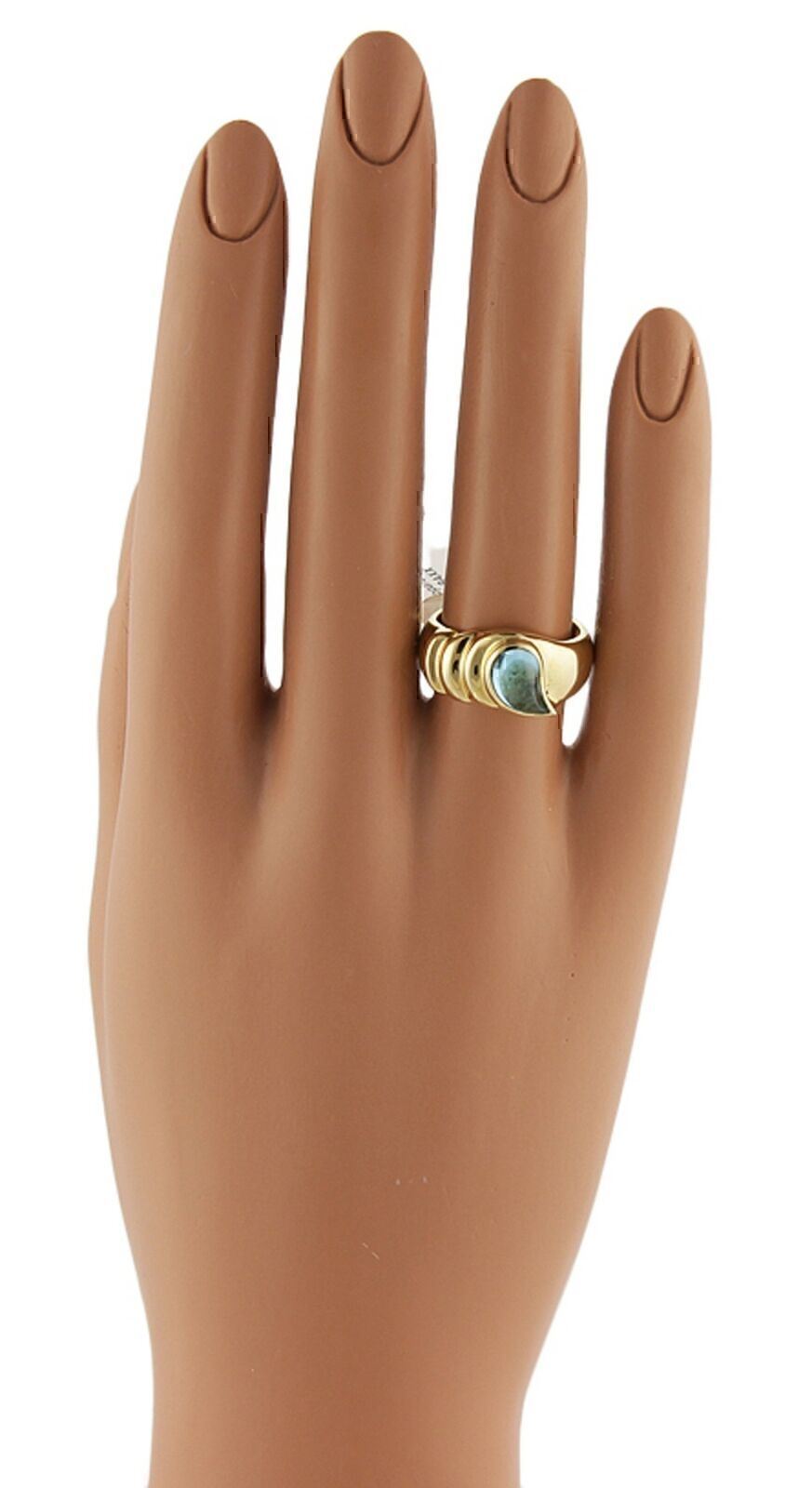 Chopard Tear Drop Blue Topaz 18k Yellow Gold Band Ring - Size 5.5