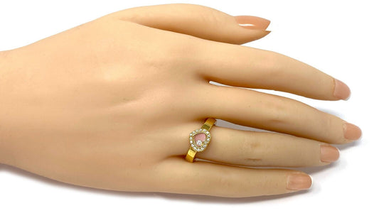 Chopard Happy Diamond 18k Yellow Gold Diamond Heart Bezel Ring - Size 6.5