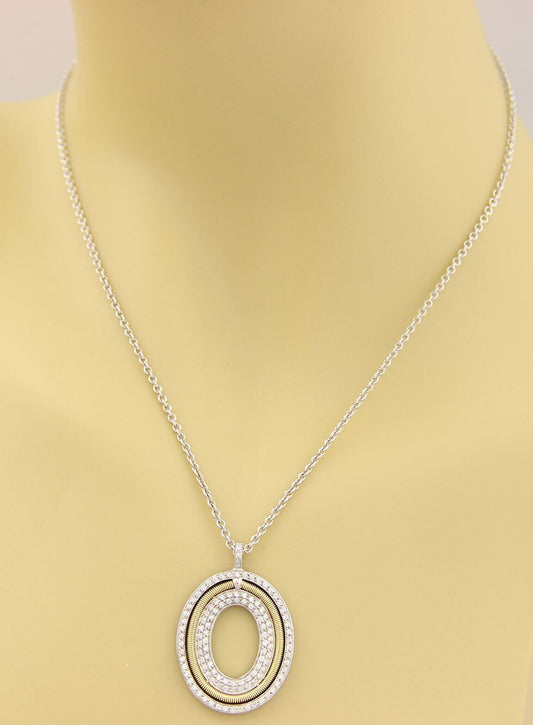 Marco Bicego Diamonds 18k Gold Oval Pendant Necklace