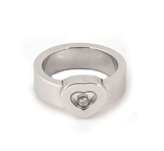 Chopard Happy Diamond 18k White Gold Heart Ring - Size 6