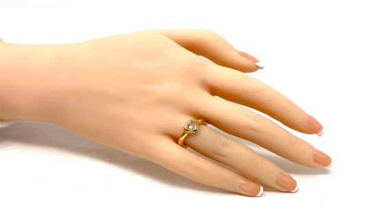Chopard Happy Diamond 18k Yellow Gold One Diamond Heart Ring - Size 4.5