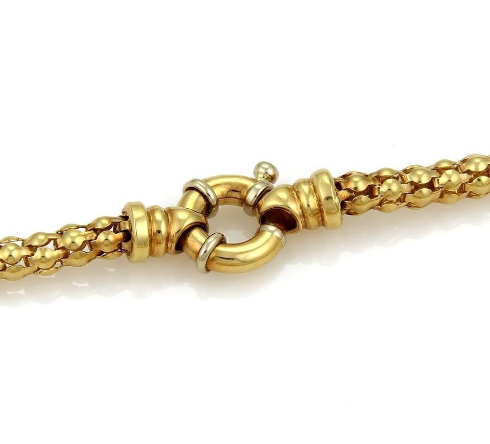 Aquamarine Beads 18k Yellow Gold Fancy Flex Tube 2 Floral Tassel Necklace