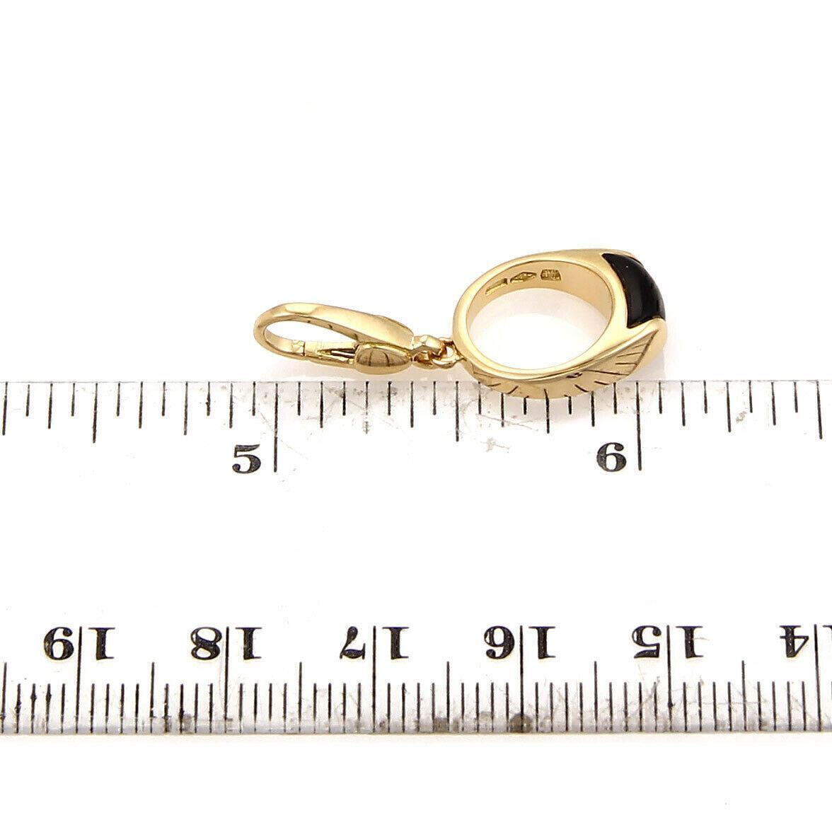 Bvlgari Tronchetto Onyx 18k Yellow Gold Mini Ring Charm Pendant