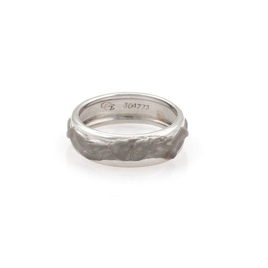 Carrera y Carrera Adam & Eve 18k White Gold Band Ring - Size 8