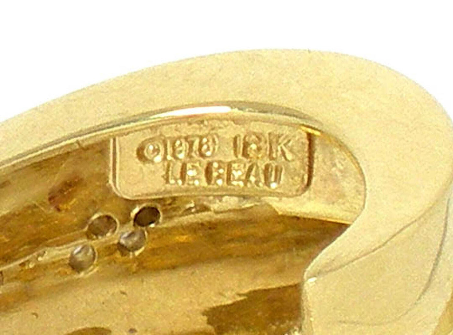 Boris Lebeau Retro Diamond 18k Yellow Gold Double Oval Hoop Earrings